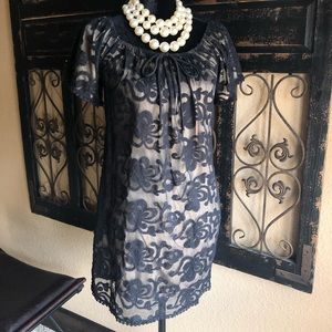 Black burn out baby doll dress